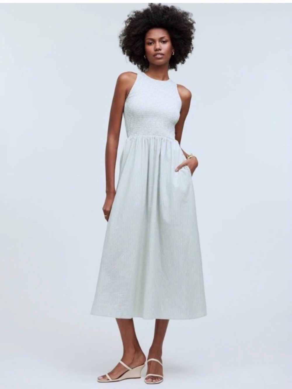 Madewell Smocked Midi Dress